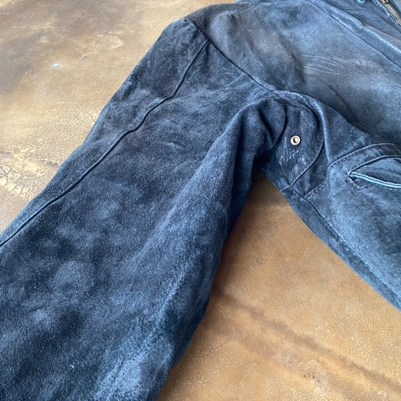 VTG 80s Distressed Trashed Cropped Suede Leather Jacket - Picture 3 of 10